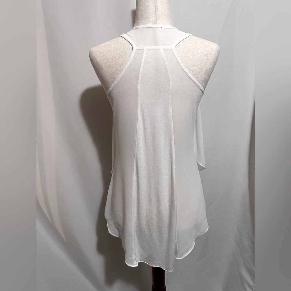 VENUS Sheer Ruffle Racerback Tank Top. Sizes: S & M - Picture 3 of 8